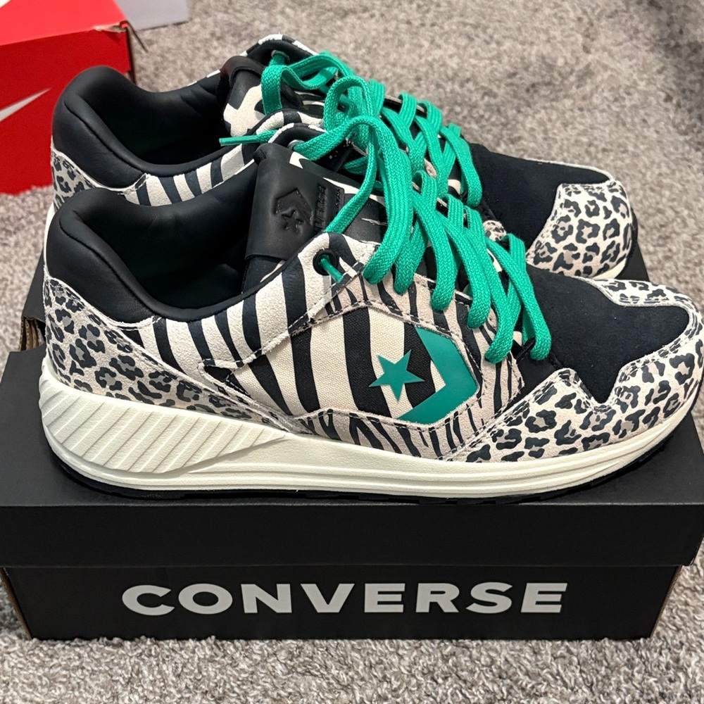 Converse Men’s Animal Print Sneakers - Black and Teal